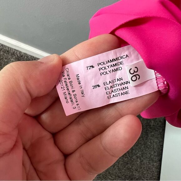 Sz 36 CHIARA BONI LA PETITE ROBE Vissia Off-Shoulder Shirred-Sleeve Mini Dress - Picture 11 of 12